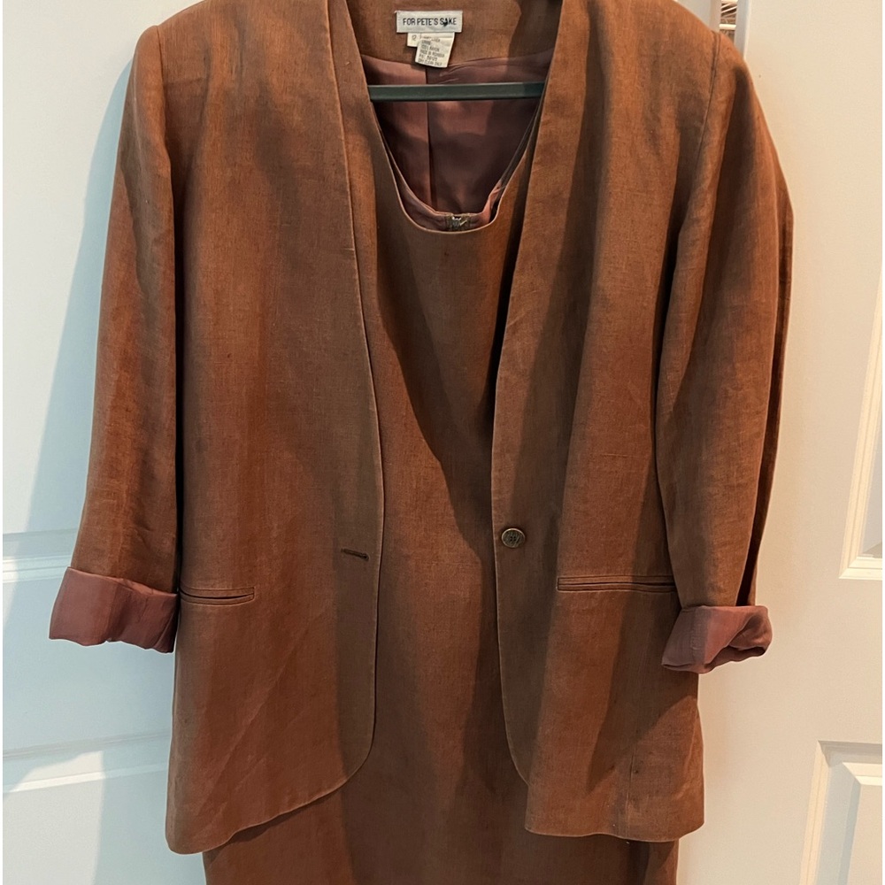Ladies Dress and Jacket Set, 100% Linen